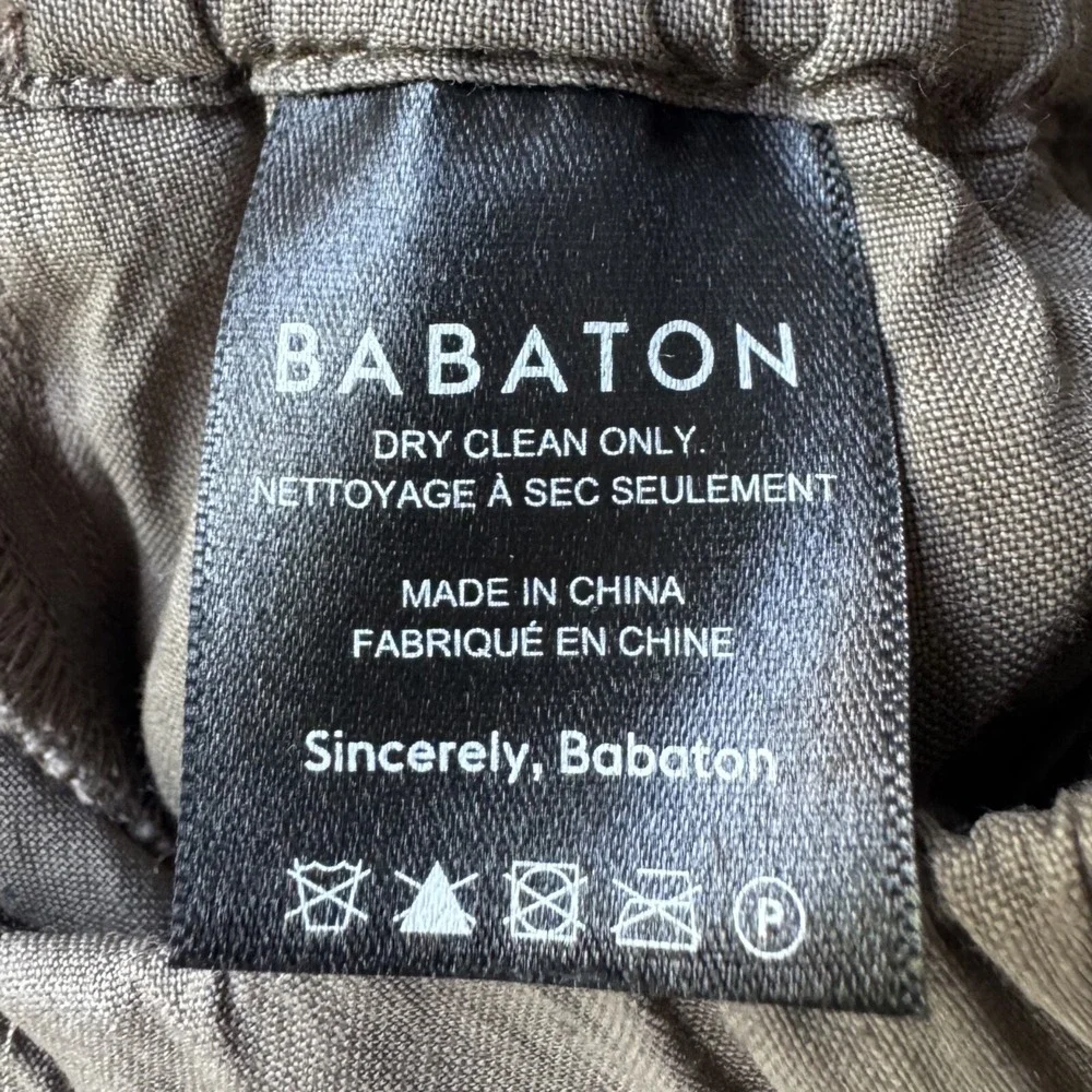 BABATON Errol Ankle Linen Blend Pant Womens‎ XXS Elastic Waist Comfort Beach 2XS